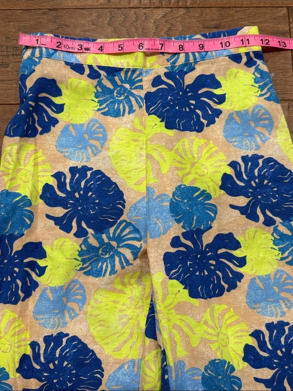 Tahari Girl 2 Piece Pants Tank Top Set Tropical Leaves- Size 10